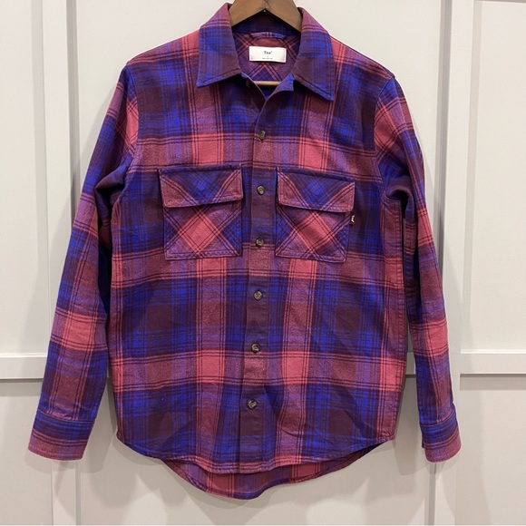 TNA Tops - Aritzia | TNA oversized plaid shirt blue and purple 1